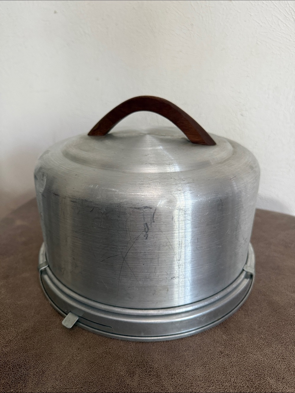 Vintage Mirro Aluminum Cake Carrier Saver Locking Lid Made In USA